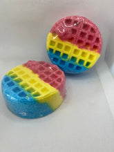 Load image into Gallery viewer, Streaming Rainbow Waffle Fizzy Bath bomb