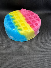 Load image into Gallery viewer, Streaming Rainbow Waffle Fizzy Bath bomb